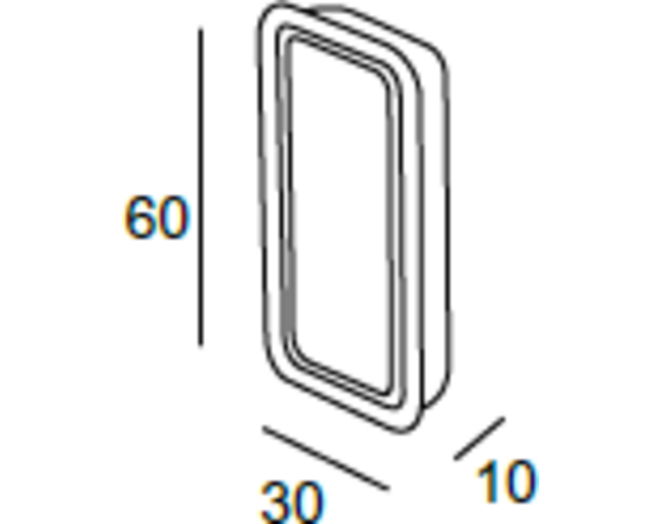 Inlaatgreep 60x30x10mm scharnierend, mat metallic aluminium