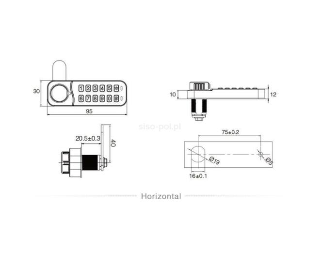 Elektronisch slot zwart, rechts