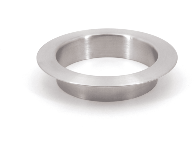 Afvaldoorlaat rond RVS mat, boormaat 82mm, buitenmaat 112mm