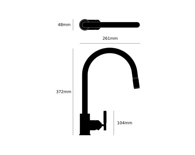 Type A Kitchen Tap/Linear/Mixer w/ Pull Out Spray/Brass