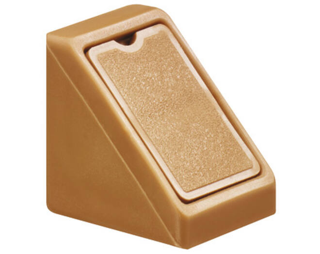 Hoekverbinder mini lichtbruin, 2 schroefgaten, met afdekkap