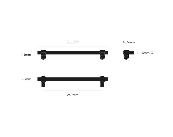 Pull Bar/Medium 300Mm/11.8 Inches/Cast/Brass
