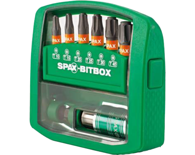 SPAX bitbox plus Torx (6 Bits T10-T40 25MM + 1 bithouder)