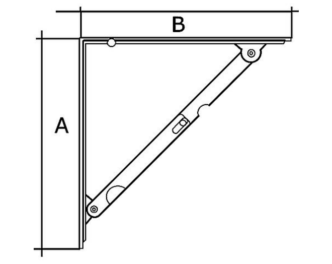 Plankdrager opvouwbaar / 200x200mm / staal wit gelakt