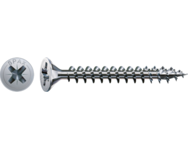 Spax kruiskop 2,5x12 PK verzinkt voldraad VE= 1000 st
