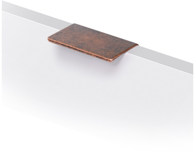 Greep SYNTHESIS oud koper 135x44x24, hartmaat 96mm