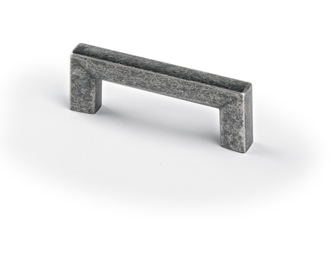 Greep SQUARE oud tin 114x11mm, hartmaat 96mm