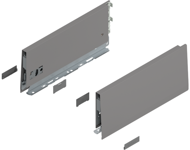 Merivobox zijkant K-hoogte, R+L, 300mm kleur: indium grijs