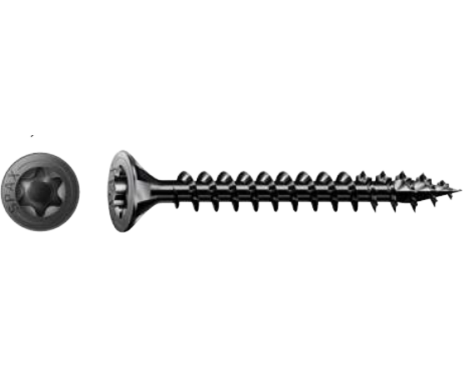 Spax schroef Torx voldraad 4,5x40 PK verzinkt zwart VE= 200