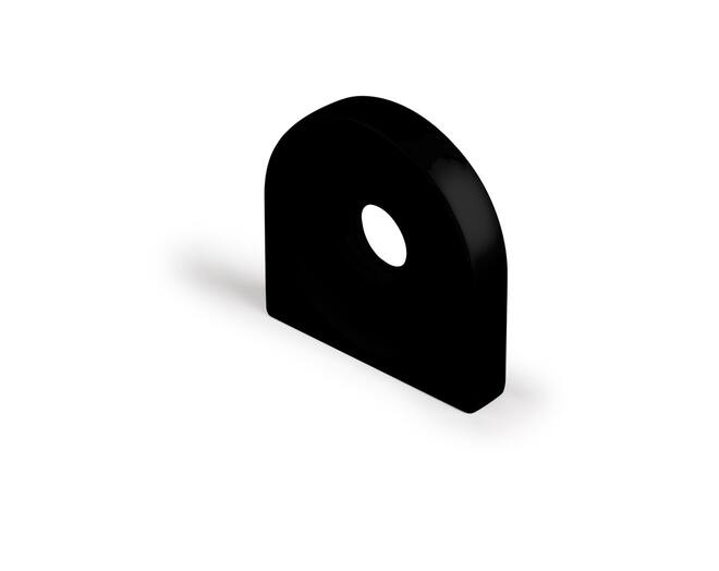 Knop CIRCLE met gat, mat zwart 40x8x40mm, hartmaat 32mm