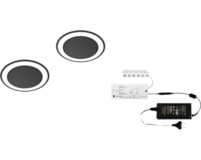 1 x Holl TH mat zwart 24V + Zigbee ontvanger + Driver 24W