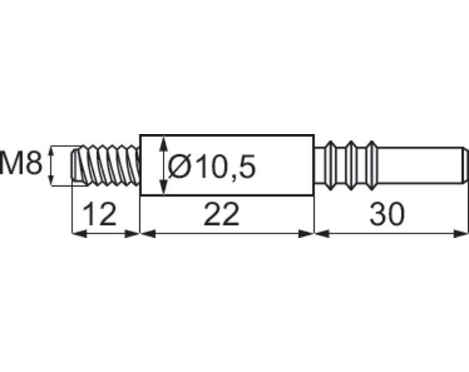 Pen M8 52mm lang, voor FUERTE en JUMBOFIX, VE=100 stuks