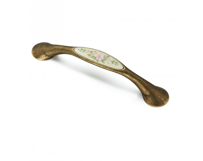 Greep antiek messing 137x20mm hartmaat 96mm