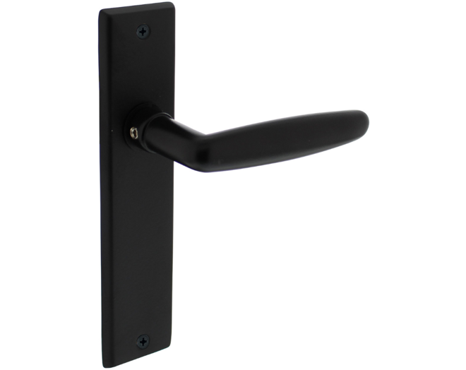 Deurkruk Sophie met schild 181x41x7mm blind mat zwart