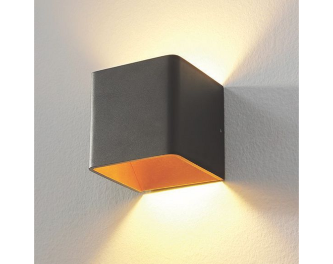 Wandlamp Vigo Up/down zwart/Goud IP20