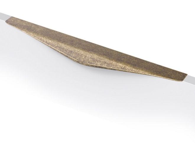 Greep LIPS antiek messing 240x45mm, hartmaat 160mm