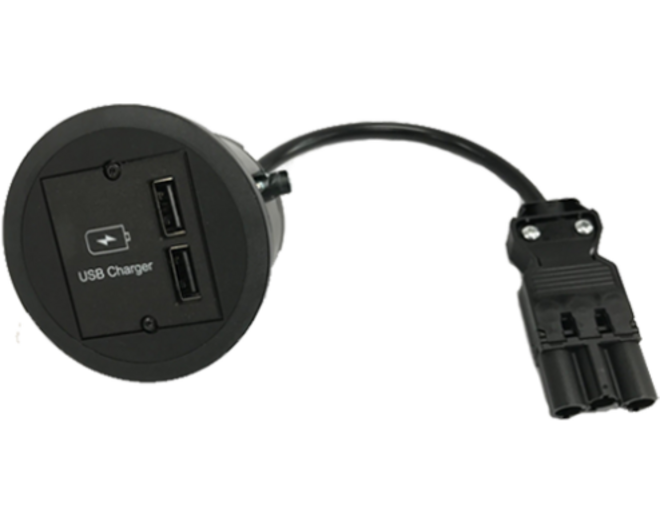 PIX inbouw USB, met zwarte en witte buitenring