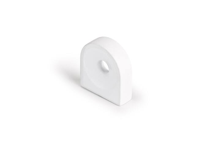 Knop CIRCLE met gat, mat wit 40x8x40mm, hartmaat 32mm
