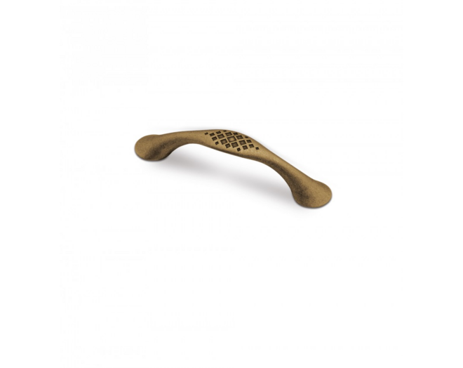 Greep RUSTIC 737 antiek messing 178x22mm, hartmaat 128mm