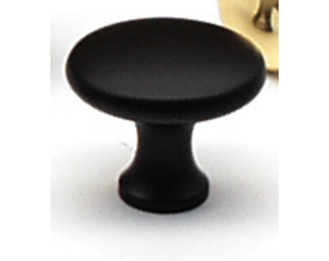 Knop diameter 28mm mat zwart, hoogte 25mm