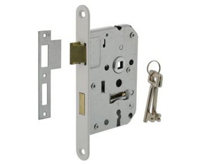 Woningbouw klavier dag- en nachtslot wit 55 mm