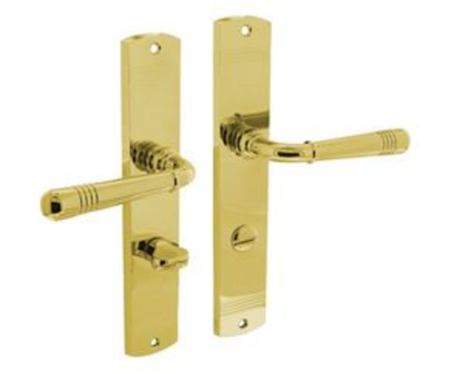 Deurkruk Helena op schild 235x45x8 mm met WC63/8 mm
