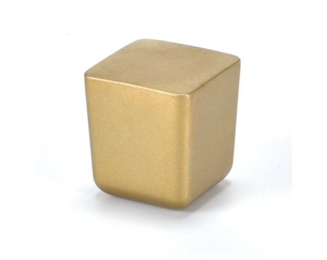 Knop MINI geborsteld goud 25X25mm, hoogte 28mm