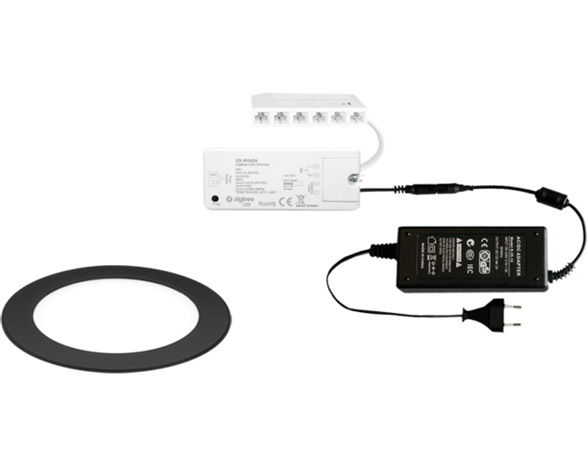 1x Smally 24V mat zwart + ZigBee ontvanger + Driver 24W