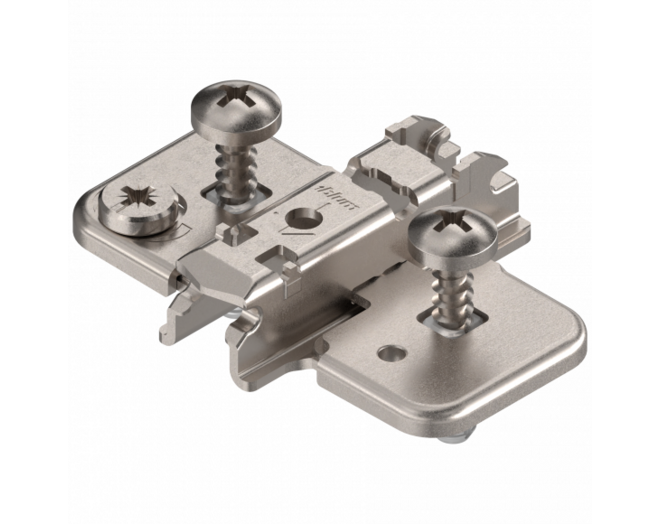 Kruismontageplaat 3mm verdikt excentrisch met plug 11,5mm