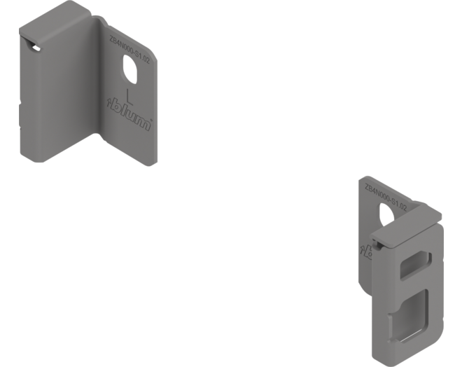 Rugwandhouder Merivobox N- hoogte, L+R, indium grijs