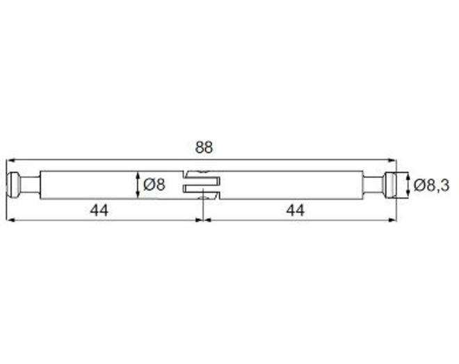Scharnierende dubbele pen voor JUMBOFIX lengte 88mm verzinkt