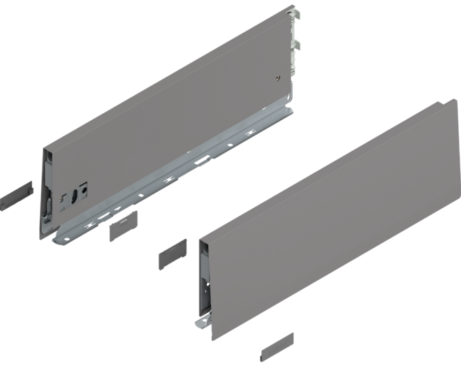 Merivobox zijkant K-hoogte, R+L, 400mm kleur: indium grijs
