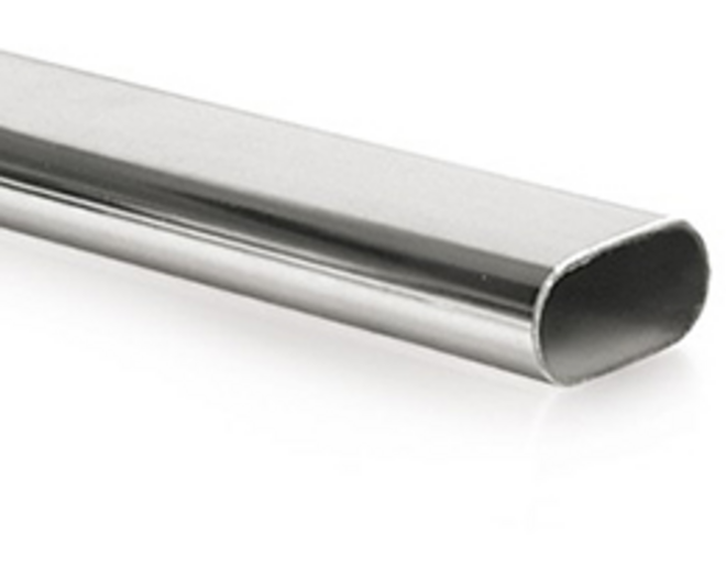 Roede 30x15mm glans chroom, lengte 1900mm, 0.8mm dik