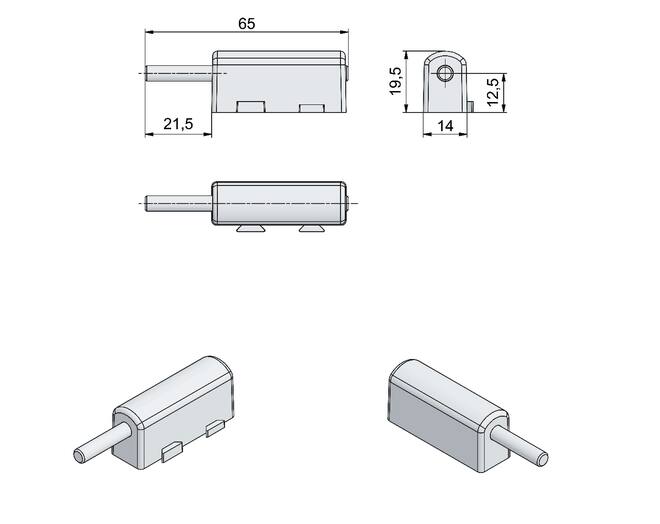 Push to open voor RFID slot CAPTURA, VE=1 st
