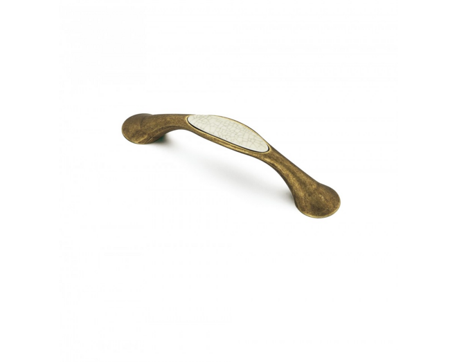 Greep antiek messing 178x22mm hartmaat 128mm