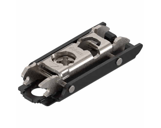 Montageplaat recht Onyx zwart, 0mm hoogteverstelbaar