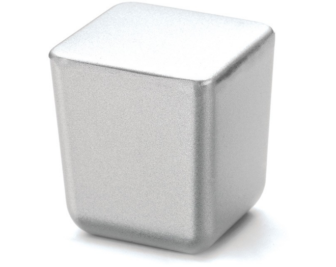 Knop MINI mat chroom 25X25mm, hoogte 28mm