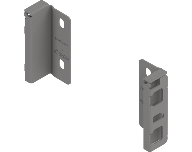 Rugwandhouder Merivobox M- hoogte, L+R, indium grijs