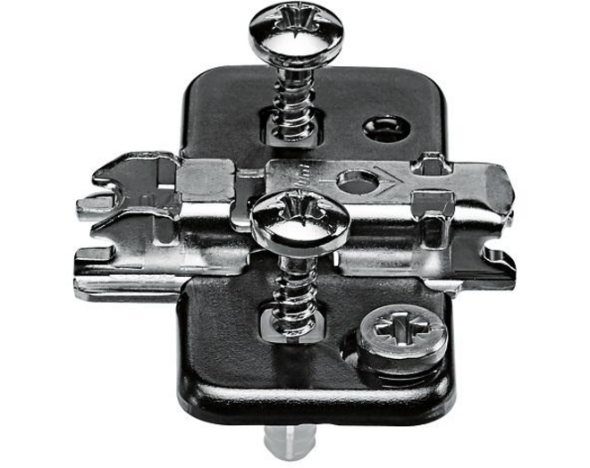 Kruismontageplaat excentrisch 0mm, met plug 11,5mm, Onyx