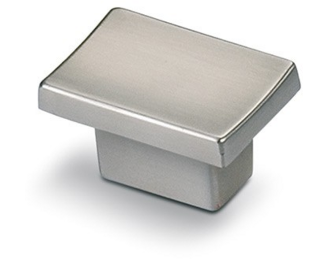 Knop BLOCK mat chroom 37x25mm, hartmaat 16mm