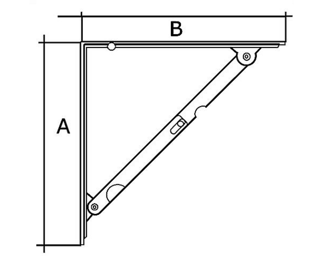 Plankdrager opvouwbaar / 400x400mm / staal wit gelakt