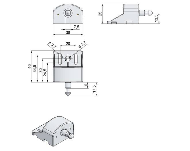 RFID slot CAPTURA, sluitdeel v/deur en lade, VE=25 st