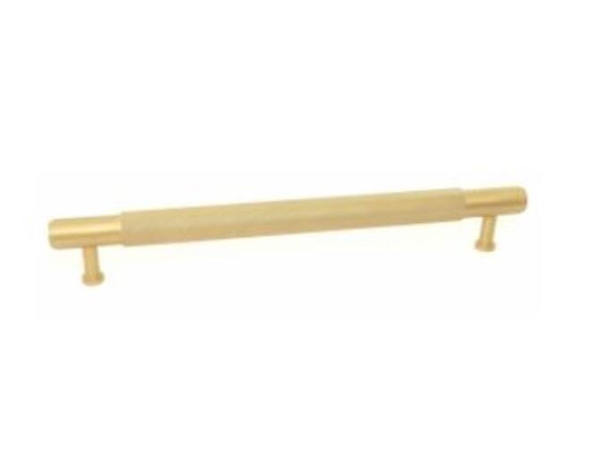 Greep 18x256mm alu geribbeld goudkleur, totale lengte 292mm