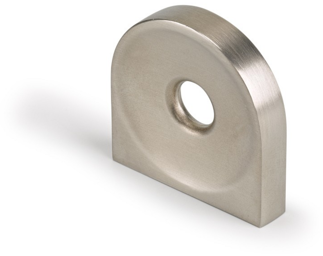 Knop CIRCLE met gat, geborsteld nikkel 25x8x27mm