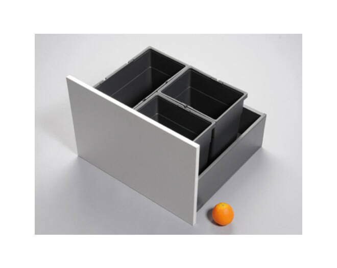 Afvalsortering v. Legrabox, grijs, 2 emmers 14L + 1 emmer