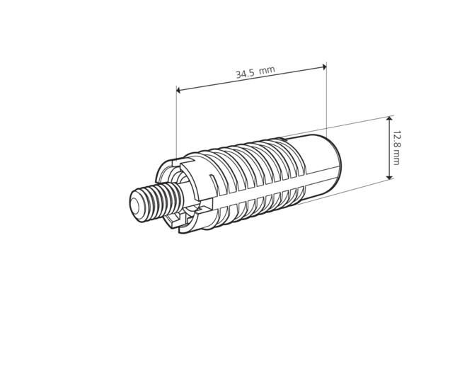 Invis Mx2 verbinder ø12mm, 35mm, 20 stuks
