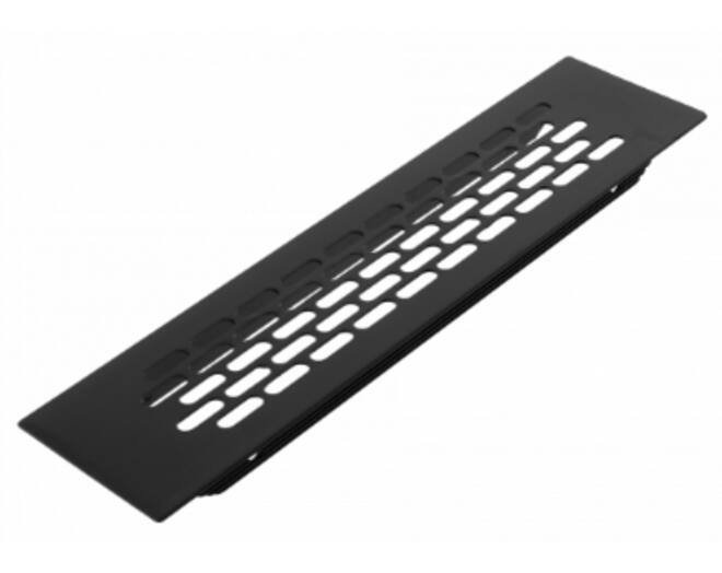 Luchtrooster 244x60mm aluminium zwart geeloxeerd