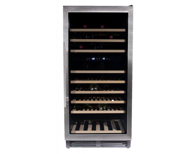Vinata Wijnklimaatkast Premium, RVS glazen deur, 110 Flessen