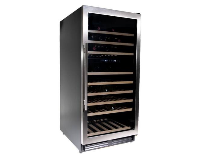 Vinata Wijnklimaatkast Premium, RVS glazen deur, 110 Flessen