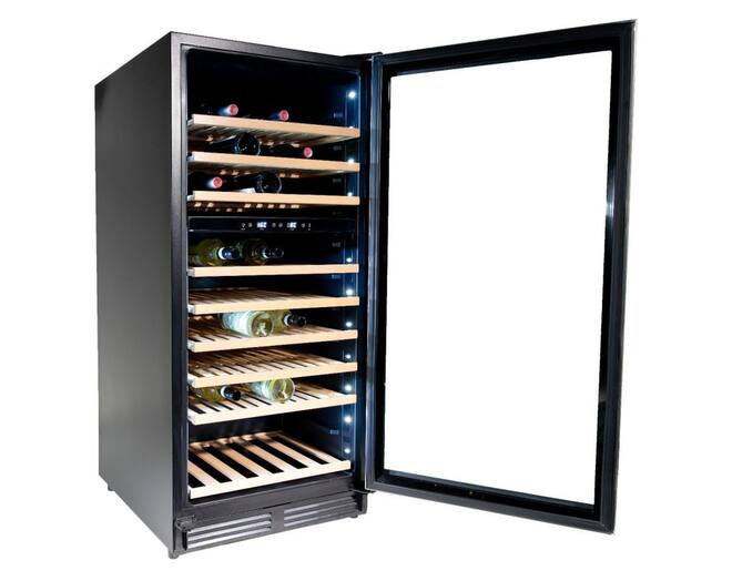 Vinata Wijnklimaatkast Premium, RVS glazen deur, 110 Flessen